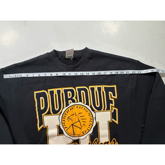 VTG 90's Purdue University Boilers Fruit of the Loom Heavy Sweater Pullover Sz M - Picture 4 of 7